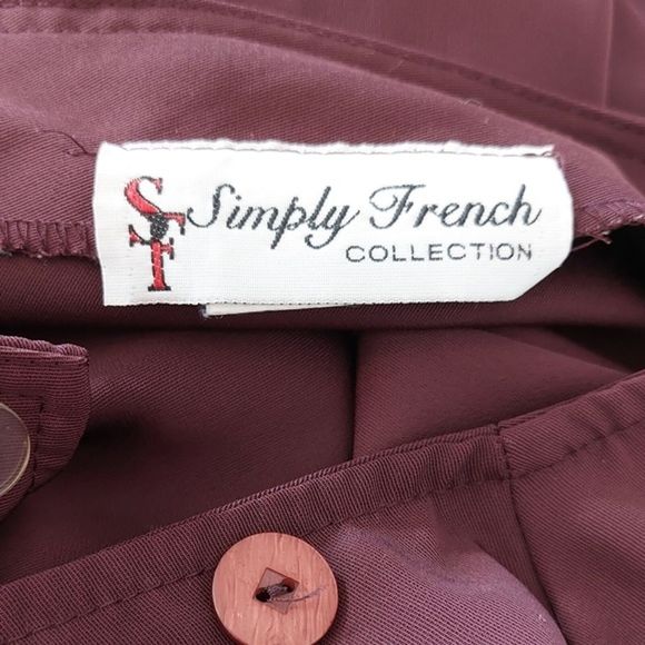 Simply French Collection Wine Color Faux Wrap Midi Maxi Skirt Women's Size 18 - Picture 8 of 10